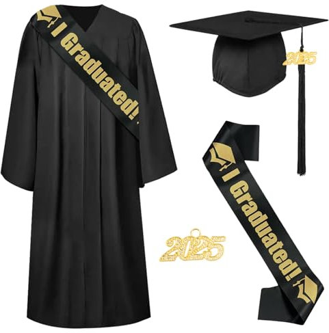 Antsparty 2025 Abschluss Talar mit Hut, Abschluss Robe, Graduation Robe (XXL)