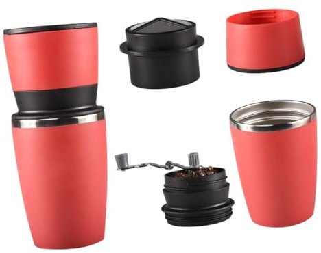 CIYODO Kaffee Hand Manuelle Kaffeemaschine Mini Kapsel Espresso Rot Einfach Klappbares Design