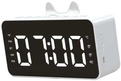 Gadpiparty Lautsprecher Wecker Mit LED Display Digitaluhr Am Fm Radio Multifunktionale Funkuhr Mit Temperaturanzeige Wecker Mit Mehreren Weckzeiten Inkl Batterie