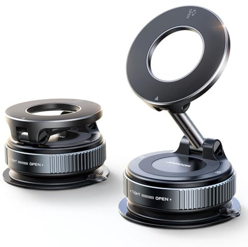 JOYROOM Soporte Móvil Coche Magsafe Ventosa, Soporte Magnetico Movil Vacío con 360°Brazo Metálico, Iman Coche Movil Plegable para iPhone 16 15 14 13 12 y Funda MagSafe