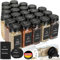 24er Set Gewürzgläser Eckig mit Streueinsatz - mit 360 Deutsch Wasserfeste Label - 120ml Luftdichte Gewürzgläser Schwarz - Gewürzstreuer Glas Organizer - Gewürzbehälter Spice Jars - Gewürzdosen Set