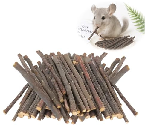 Flewdart 500g Baton de Pommier Naturelle 300pcs, bâton de Dentition pour Animaux de Compagnie, Batonnet Pommier Jouet pour Lapin Hamster Cochon d'Inde Chinchilla (500g)