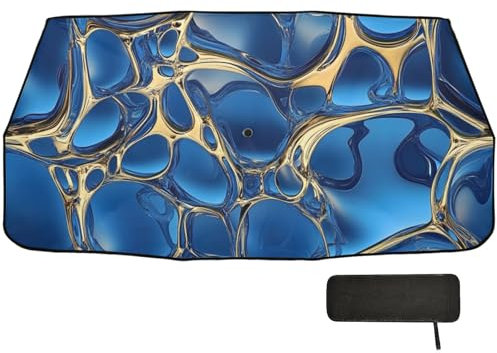 Parapluie pliable en forme de goutte d'eau pour pare-brise de voiture Bleu doré
