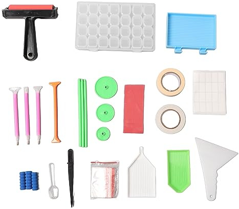 -Malereiwerkzeuge Kit 105 Stück Punkt Drill Stift Multi -Grid -Aufbewahrungskoffer und Roller -Set für DIY -Handwerksherstellung | Handwerksbegeisterte Anfänger
