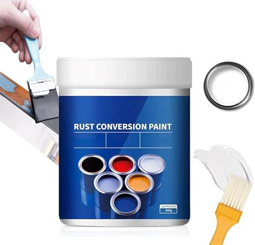 XiChiu Peinture convertisseur de rouille résistante aux intempéries pour métal, 300 g, anti-rouille, peinture industrielle antirouille à base d'eau, prévention et protection durables (blanc)