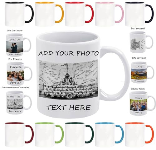 Générique Tasse A Cafe Personnalisé Photo Texte et LOGO, Mug Personnalisable Original, Mugs et Tasses à Café Cadeau pour D'anniversaire/Souvenir/Naissance/Collègue/Maitresse, Famille et Amis