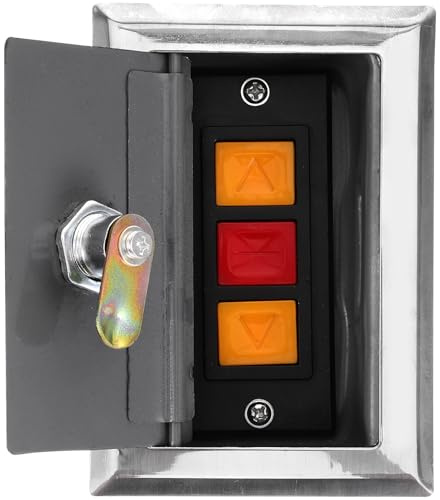 DIYEAH Silver Plastic Roller Shutter Door Switch with Remote Control, Convenient Operation and Reliable Pushbutton Station Box for Garage and Building Use