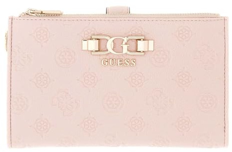 GUESS Geldbörse Anise SLG Double Zip Organizer Light Rose Logo rosa