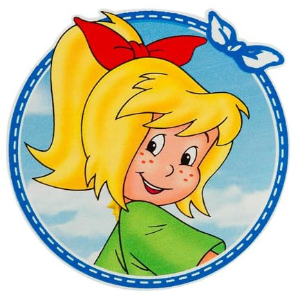 Mono-Quick 1437x Bibi Blocksberg© Applikation, Bügelbild, Patch, Rund mit Schleife, Kartoffelbrei, Einhorn (14373 - Bibi Schleife Blau)