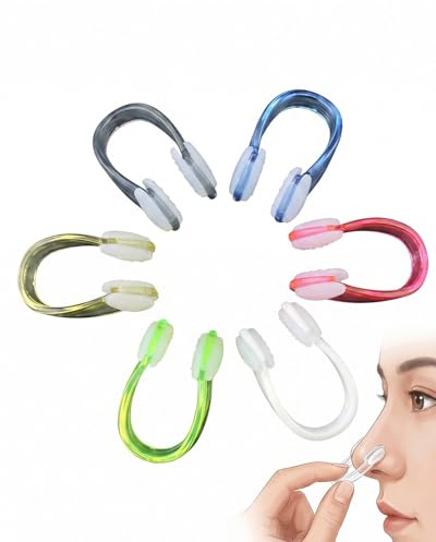 YIPFEN Pinzas de Nariz Natación 6 Piezas (6 Colores) – Plástico Antideslizante Reutilizable. Protección para Niños y Adultos, Nadar, Bucear y Principiantes.