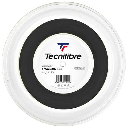 Tecnifibre Unisex – Erwachsene Rolle 200M Synthetic GUT 1.30 Tennissaiten, Schwartz, 1.30mm
