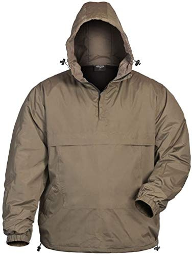 Mil-Tec Herren Combat Anorak Winter • Schlupfjacke mit Kapuze • Wetterfester Windbreaker für Herren • Taktische Outdoorjacke • Oliv/Schwarz/Woodland, S–3XL
