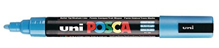 Uni Posca Marker PC-5M Paint Glass Pen Fine Bullet Tip 2.5mm Light Blue