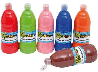 Gouache liquide - Couleurs complémentaires - Carton de 6 flacons de 1 litre