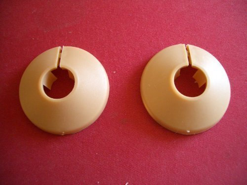 2 Light Brown Beige 15mm Radiator Pipe Hole Collars Cover Radsnaps
