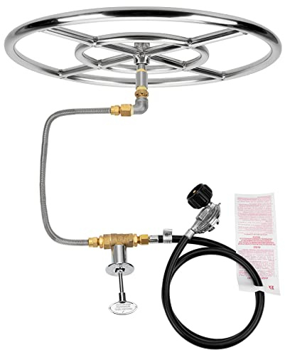 Stanbroil LP Propane Gas Fire Pit Stainless Steel Burner Ring Installation Kit, 18-inch