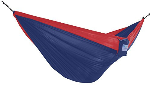 Vivere PAR25 Hängematte Nylon Doppel, Dunkelblau/Rot