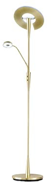 Trio Leuchten LED Stehleuchte 422710308 Quebec, inkl. 34 + 5 Watt LED, Metall Messing matt, 60 x 35 x 180 cm