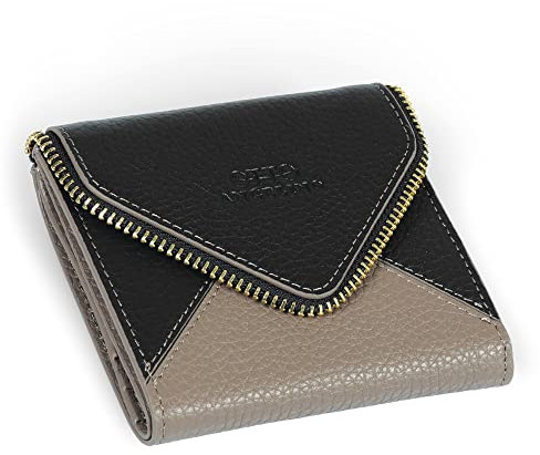 Otto Angelino Echtleder Geldbörse im Briefumschlag-Design - RFID Schutz - Unisex (Schwarz)