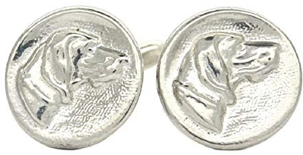 Hund Manschettenknöpfe, Hund Manschettenknöpfe, Jagd Manschettenknöpfe, aus deutschem Zinn, Hand gegossen, von William Sturt
