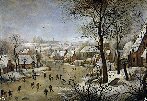 Winter Landscape with a Bird Trap - Pieter Brueghel The Younger 1000 Piece Jigsaw Puzzle (1000 pieces)