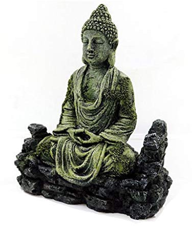 yinuiousory Harz Alter Buddha Statue Aquarium Ruinen Ornament Fisch Panzer Dekor