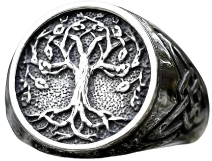 Weav Neue Nordic Vikings Runen Amulett Lebensbaum Ring Männer Odin Mode Ringe Für Frauen Herren Schmuck Vintage