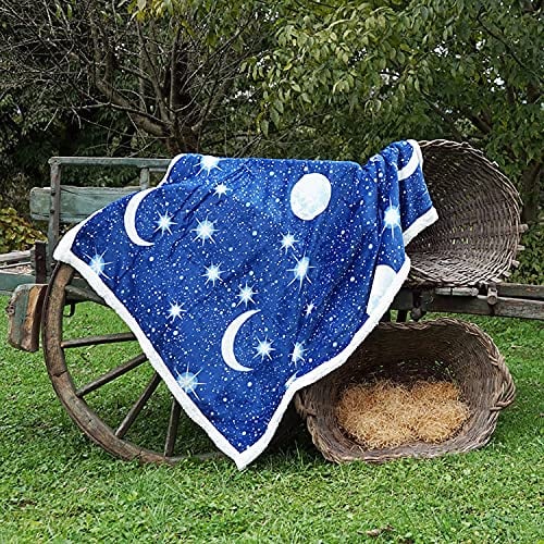 Banzaii Coperta Plaid in Pile Calda e Morbida Microfibra, per Letto e Divano 130x160 cm Universo