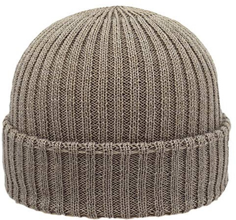 Melegari Mütze Beanie Como, Reine Merinowolle, extrafein, hergestellt in Italien (Beige)