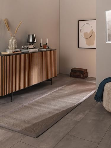 benuta Nest Sisal Naturfaser Teppich Sana - Grau 70x240 cm - Robuster Teppich für Esszimmer & Wohnzimmer - 100% Sisal Naturfaser - Zeitloses Design