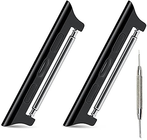 AISPORTS Compatible avec Apple Watch Adapter 42mm 44mm, Apple Watch Strap Connecteur Link Lug Adaptateur en acier inoxydable Fermoir de connexion en métal pour Apple Watch SE/iWatch Series 6/5/4/3/2/1