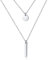 HOOHWE kette Damen 925 Sterling Silber geschichtete Halsketten Doppelte lange Kette Y Schlüsselbein Disc Vertikale Bar Boho Schmuck Geschenk