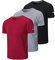 HUAKANG 3er Pack Sport Tshirts Herren Funktionsshirt Sportshirt Schnelltrocknend Atmungsaktiv Sport Shirt Männer Laufshirt Kurzarm Trainingsshirt Herren(520-Black Gray Red-XL)