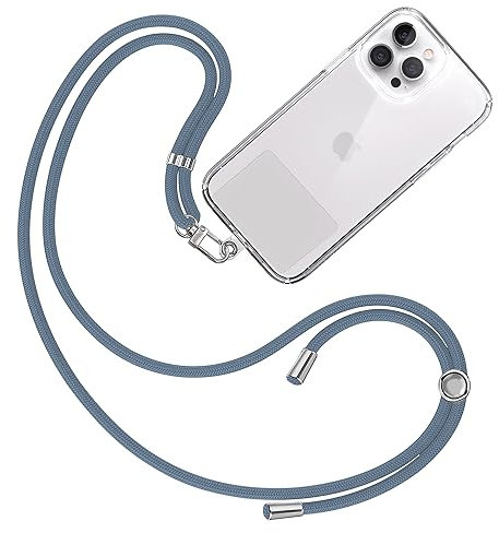 TBOC Band Handykette Schlüsselband Kette Handyschnur [Blau] Zum Aufhängen Nacken Umhängen Universal für Handy mit Pad Handyband Patch Karabiner Hülle Handyhülle Lanyard Schlüsselbänder