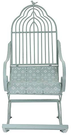 AMZOPDGS Haushalt Hof Garten Metall Freizeit Schaukelstuhl, Gartenmöbel Balkon Veranda Dekorativer Schaukelstuhl, Einzelner Retro Eisen Dekorativer Hocker