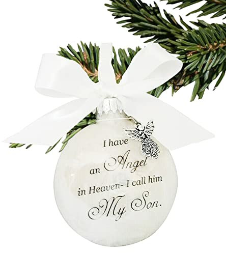 Weihnachten Gedenkkugeln Ornamente Feder Ball Ich habe einen Engel im Himmel mit kleinem Engel Weihnachtskugel Ornament Mama Papa hängende Dekoration