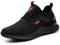 Safety Trainers Men Women Steel Toe Cap Trainers Lightweight Work Safety Shoes Breathable Non Slip Work Boots Black 9 UK