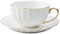 FülleMore 230ml Kaffeetasse mit Untertasse,Weiß Porzellan Espressotasse Mokkatasse mit Unterteller Kaffeeservice Set Teetasse Cappuccinotasse