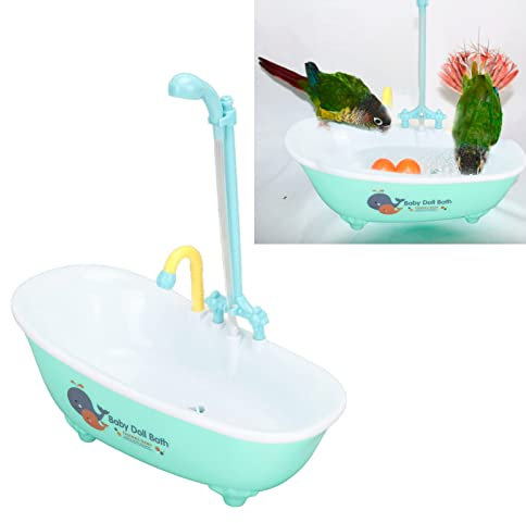 CCYLEZ Baignoire pour Oiseaux, Baignoire Automatique pour Perroquet électrique avec Robinet, Douche Automatique, Bains d'oiseaux pour Perruches, Perruches, Calopsittes