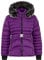 Cipo & Baxx Damen Steppjacke Fell Kapuze Gürtel Winter Jacke Outdoor WM132 Lila L
