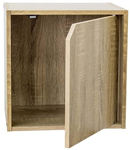 Gardenia Würfel mit Bücherregal für Wand oder Erde für Zusammensetzung Eiche