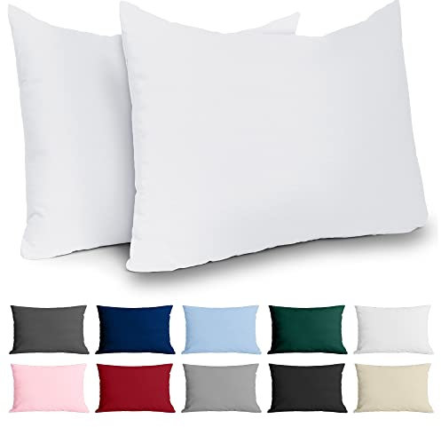Kissenbezug 50x70 Renforcé Baumwolle (2er-Set) - Weiss - Dicht gewebt mit 57 Fäden/cm² - Kissenbezug 70x50 cm - Oeko Tex Zertifiziert - Dreamzie