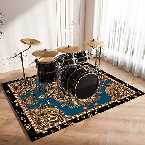 CDVR Alfombra Bateria Alfombras Acusticas Electronica Alfombra para Bateria Acustica Alfombras De Batería Acústico Tapete de Tambor Alfombrillas Insonorizada Antideslizantes 120 x 80 cm - Nueva 2023