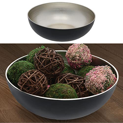 Cepewa Dekoschale │ Ø20cm x H7,5cm Kunststoff Champagner schwarz │ Obstschale rund Tischdeko (1 x rund Champagner schwarz Ø20cm)