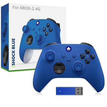 Controller di gioco senza fili, Gamepad di gioco con ricevitore wireless 2.4G, telecomando senza fili/impugnatura di gioco a bilanciere per accessori Gamepad PC (blu)