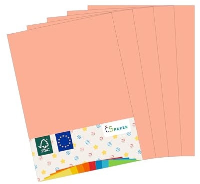 MADE IN EU 20 Blatt farbiges Papier PFIRSICH A4 80 g/m² CS Paper - Druckerpapier, Kopierpapier, Universalpapier zum Drucken, Basteln & Falten im Format DIN A4. Papier für den Heim- & Bürobedarf
