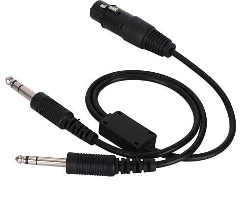 2-Wege-Radio-Headset-Adapter Headset-Adapterkabel, Luftfahrt-Kopfhörerkabel, für Airbus XLR zu GA-Doppelstecker 5-polig