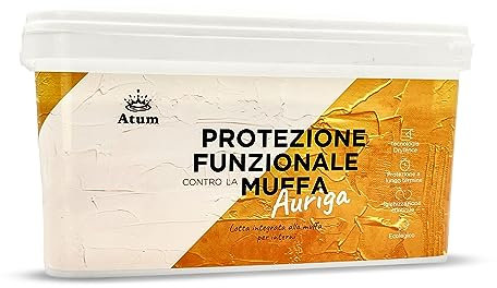 Atum Auriga Pittura Bianca per Interni, Barriera contro la Muffa per Muri e Pareti di Casa - Isolamento Termico Potenziato - Odore Neutro e Sicura, Asciugatura Molto Rapida - 2,5 litri (7 mq)