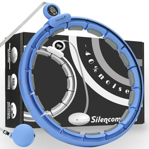 Silencomfort Smart Hula Hoop, Leise Fitness Reifen Erwachsene, hullahub mit Gewicht Ball und Zähler, 16 Knoten Fit Hoop Reifens, für Anfänger Gewichtsverlust