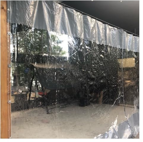 AFGZQ Tenda Trasparente for Esterni Resistente Intemperie Pannelli Laterali Gazebo PVC con Occhielli Telone di Plastica Trasparente for Sala da Sole (Color : Gray, Size : 1x0.8m/3.28x2.62ft)